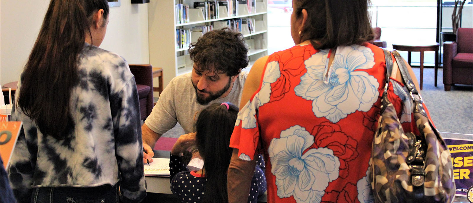 Author signing book