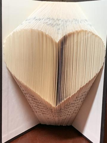 folded book heart