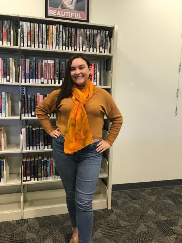 Photo of staff member wearing scarf