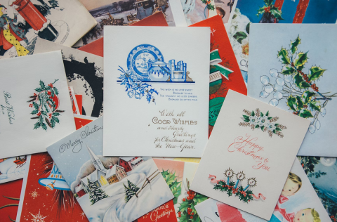 photo of various vintage-style greeting cards