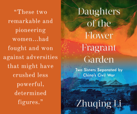 Quote on left: "These two remarkable and pioneering women...had fought and won against adversities that might have crushed less powerful, determined figures."  Book cover on right.