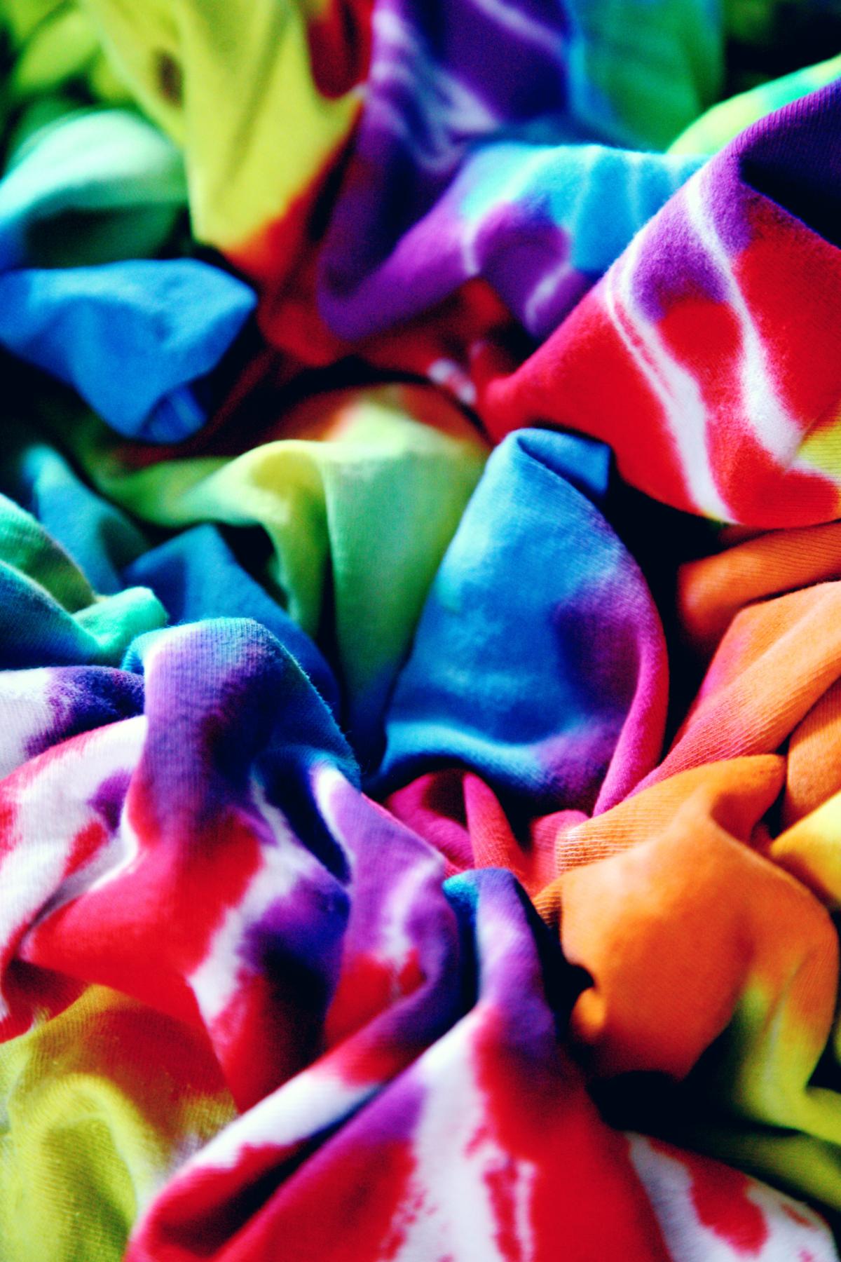 Tie dyed material