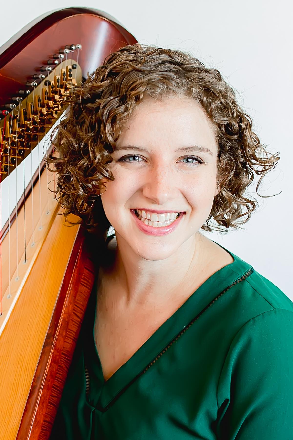 Hope Cowan with her harp