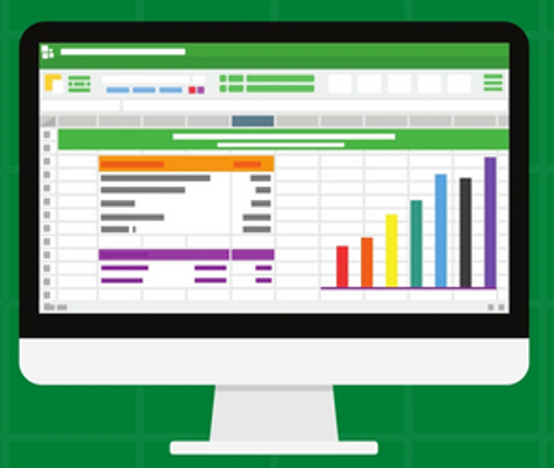 Picture of PC screen with spreadsheet