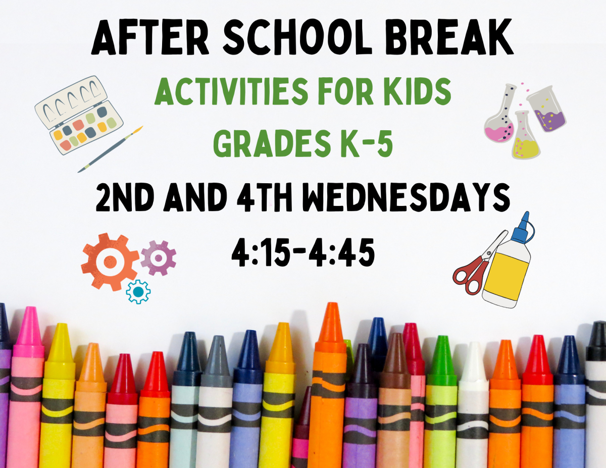 After School Break Activities for Kids Grades K-5 2nd and 4th Wednesdays 415 to 445