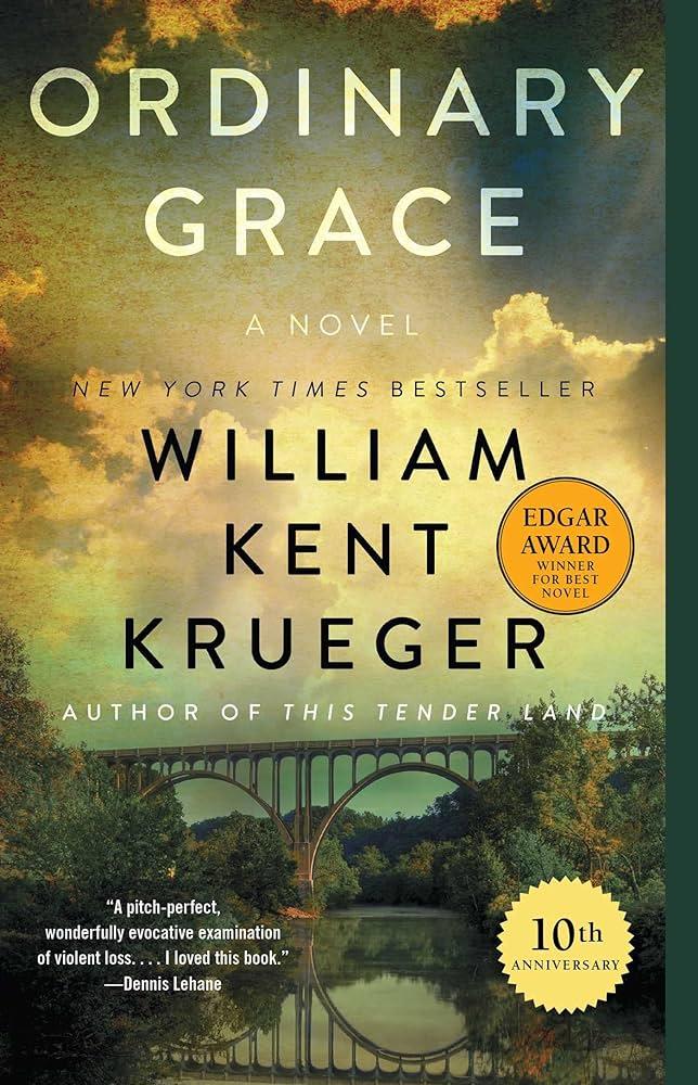 graphic of the cover of the book "Ordinary Grace" by William Kent Kreuger