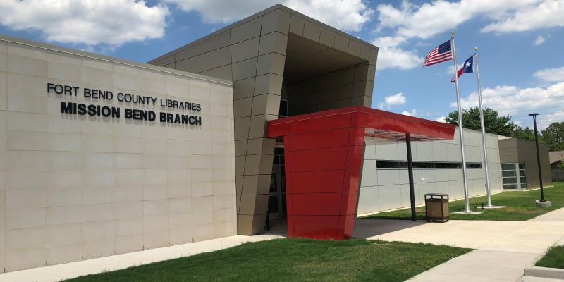 Exterior shot of Mission Bend Library