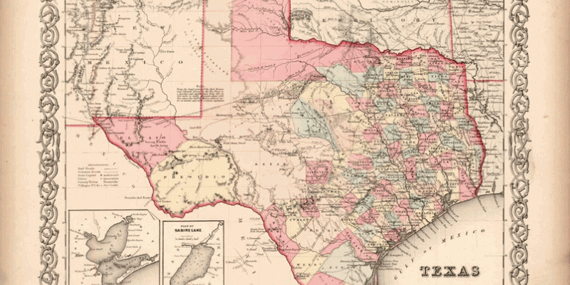 Old map of Texas